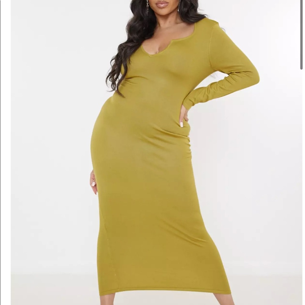 Missguided Plus Size Long Sleeve Midi Dress